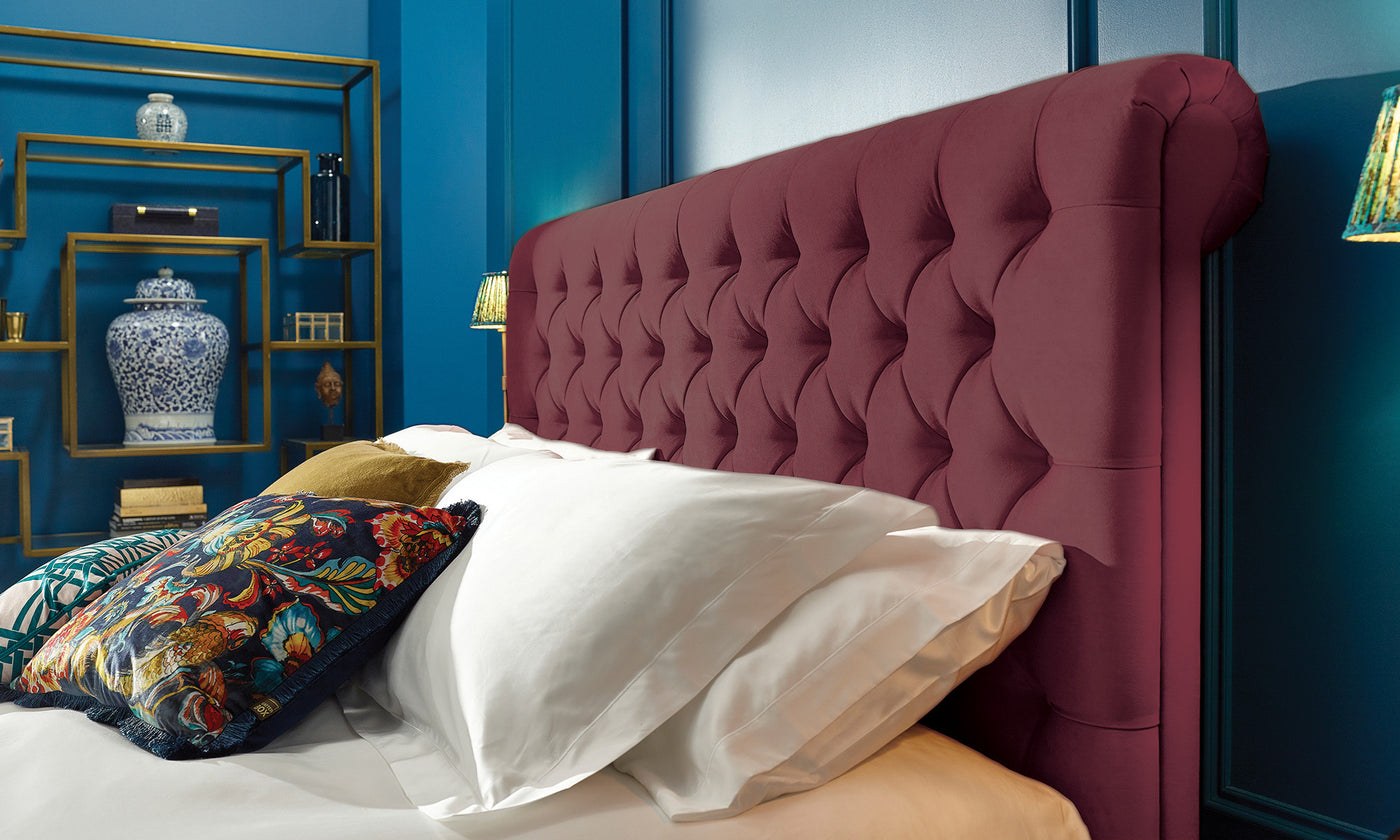 Button-back headboard detail