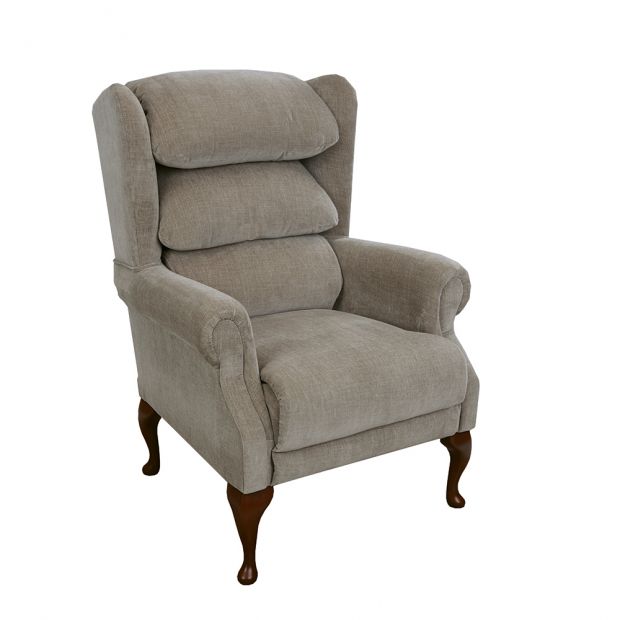 The Windsor in latte with dark wooden legs