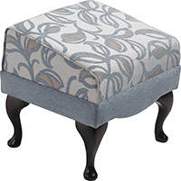 Coordinating fireside footstool; upholstery and leg compatibility confirmed with the chosen design