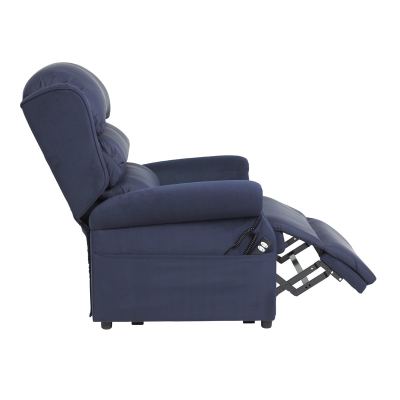 Side view of the Admiral reclined with its leg rest raised