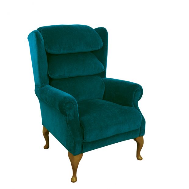 The Windsor in teal, three-quarter view